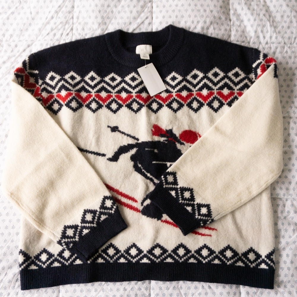 H&M H&M Jacquard-Knit Ski Sweater: Size Large (L)